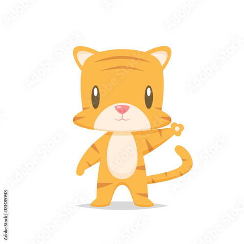 Fototapeta Naklejka Na Ścianę i Meble -  Cute cartoon tiger vector