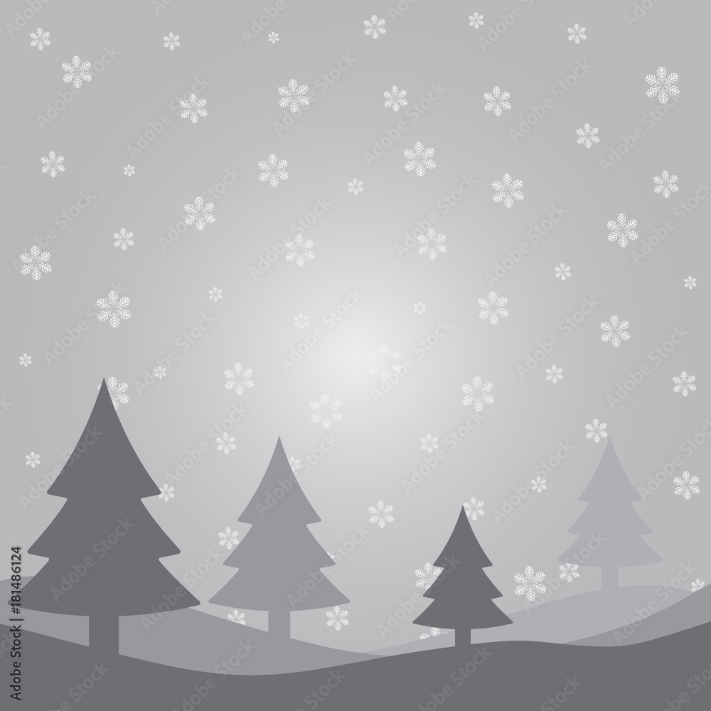 Gray Christmas card