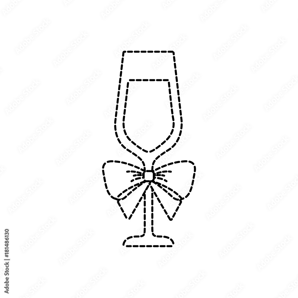 Fototapeta premium champagne glass with bow decoration christmas