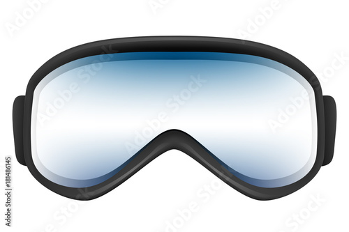Ski goggles with reflection solated on the white