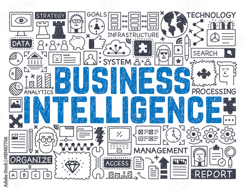 Business Intelligence - Hand drawn vector illustration