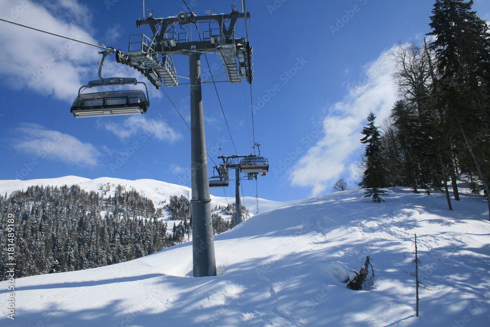 Chairlift at Rosa Khutor ski resort, Russia Chairlift at Rosa Khutor ski resort, Russia