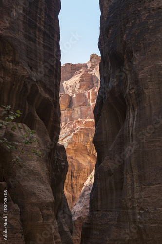 Canyon entrance to the lost city of petra, Jordan