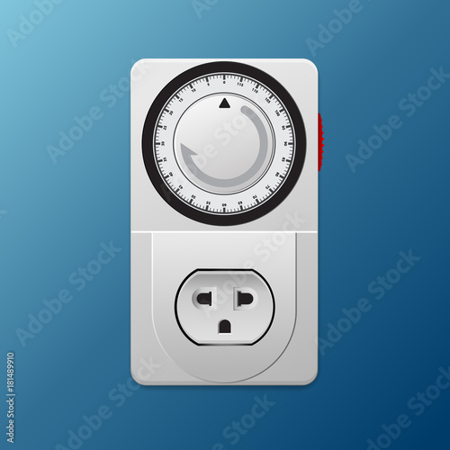 Power socket timer vector illustration.