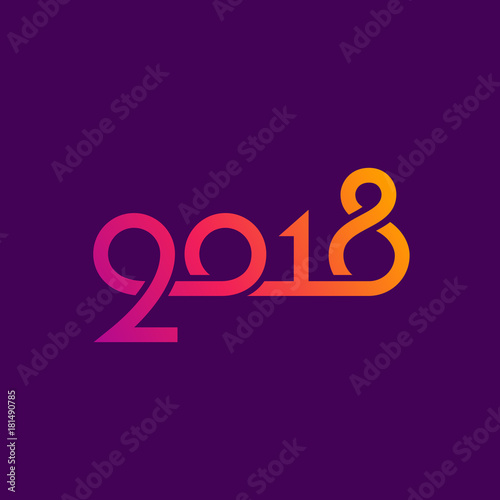 Happy new year 2018 greeting card design