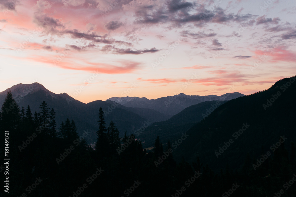 Fototapeta premium Mountains in the Alps at the evening 