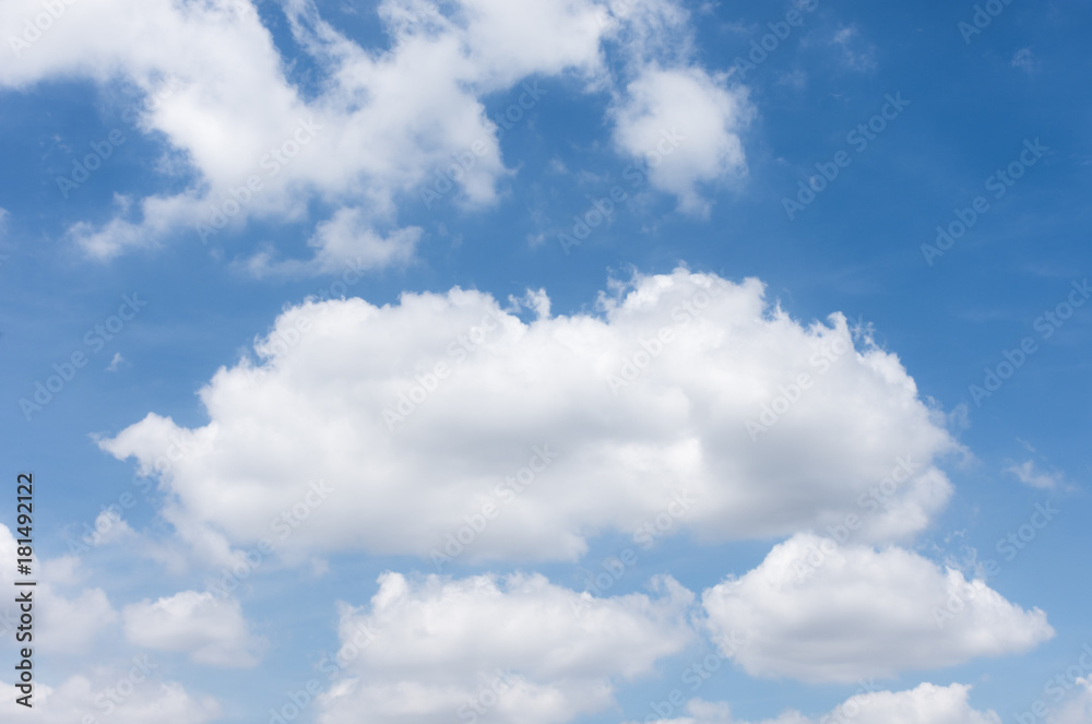 A Blue sky with white clouds in a nice weather day