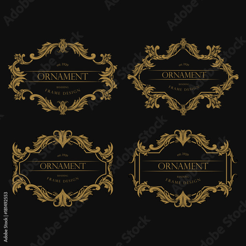 Badges Luxury Design with Gold Ornament 