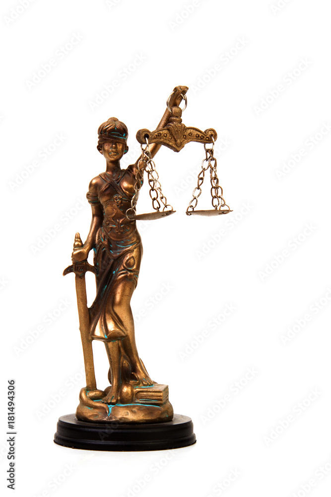 Goddess of Justice Temida slides on a white background