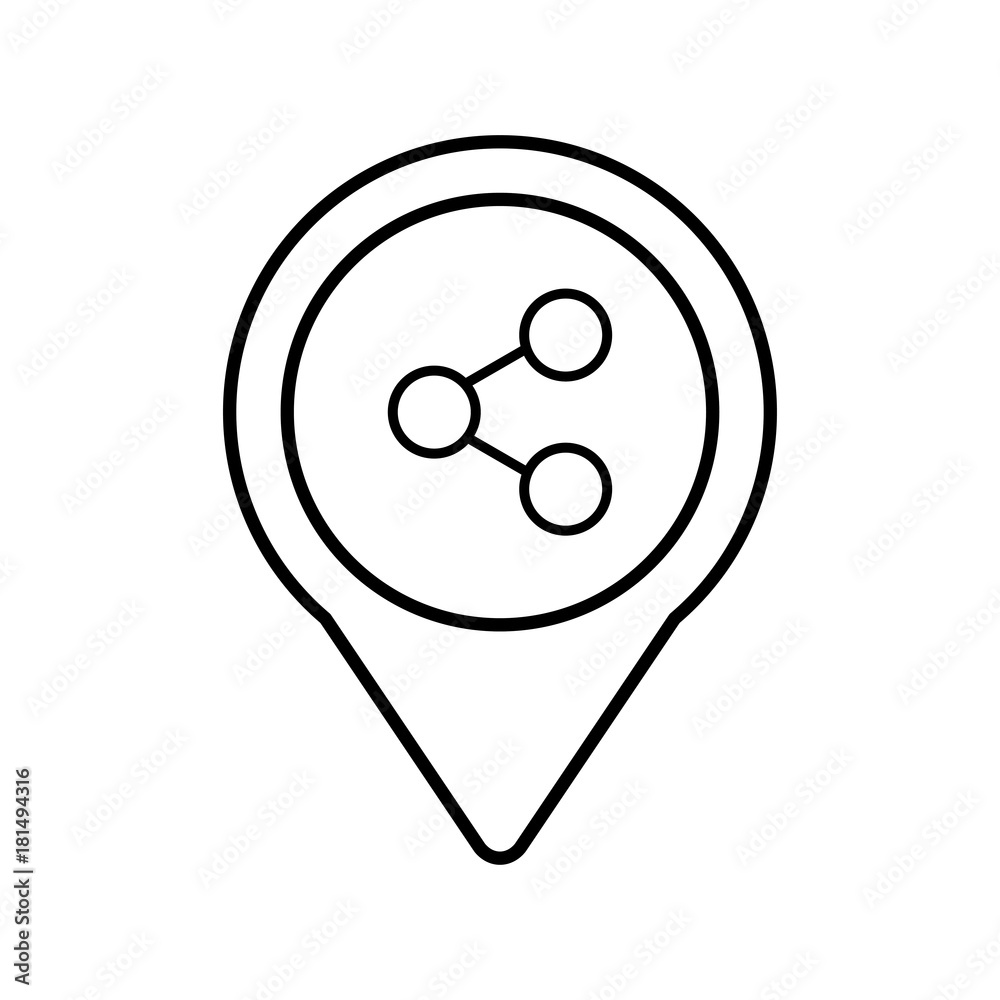 Obraz premium share link social media round pointer web