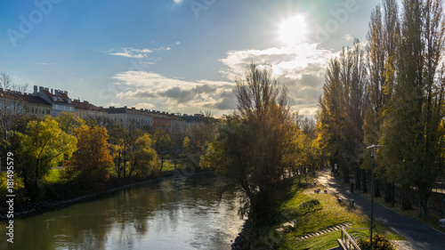 Danube canal in Vienna in Autumn