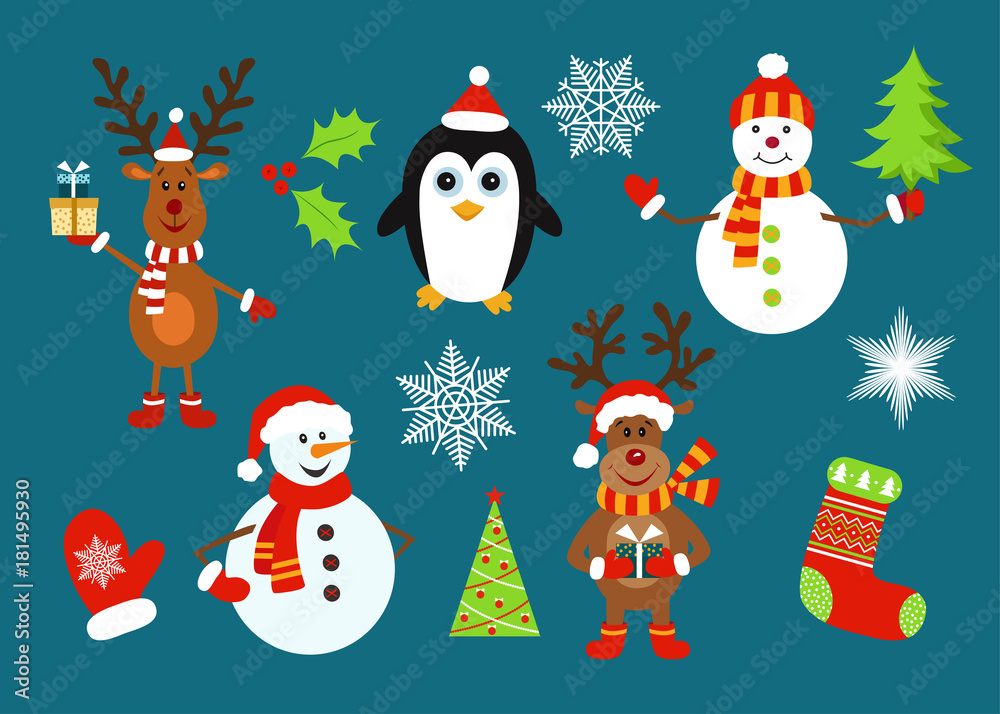 Christmas elements and symbols. Christmas elements and symbols.