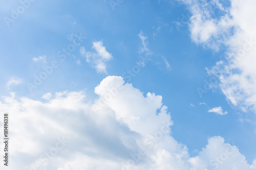 A blue sky with white clouds in a nice weather day