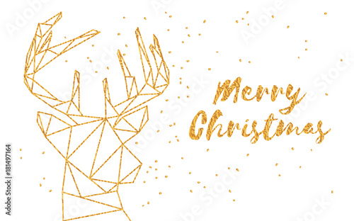 Merry Christmas - Elch Goldene Karte