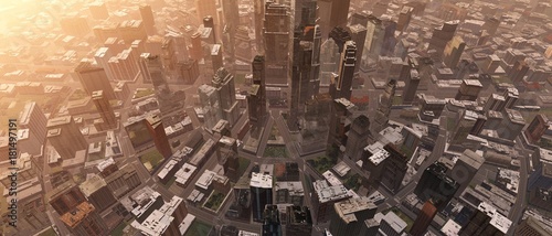 Modern city view from above 