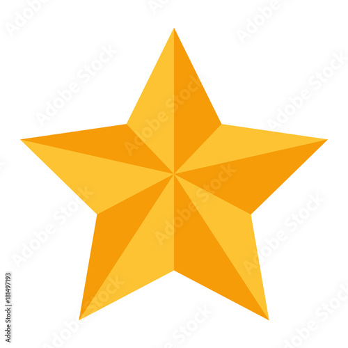 star with relief and shadows icon image
