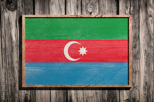 Wooden Azerbaijan flag