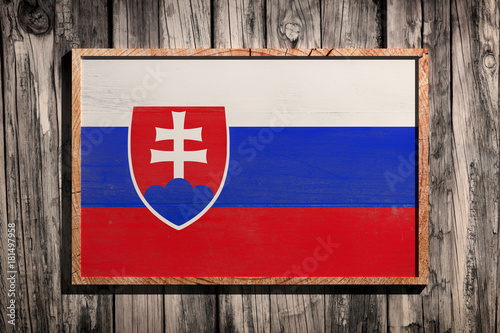 Canvas Print Wooden Slovakia flag