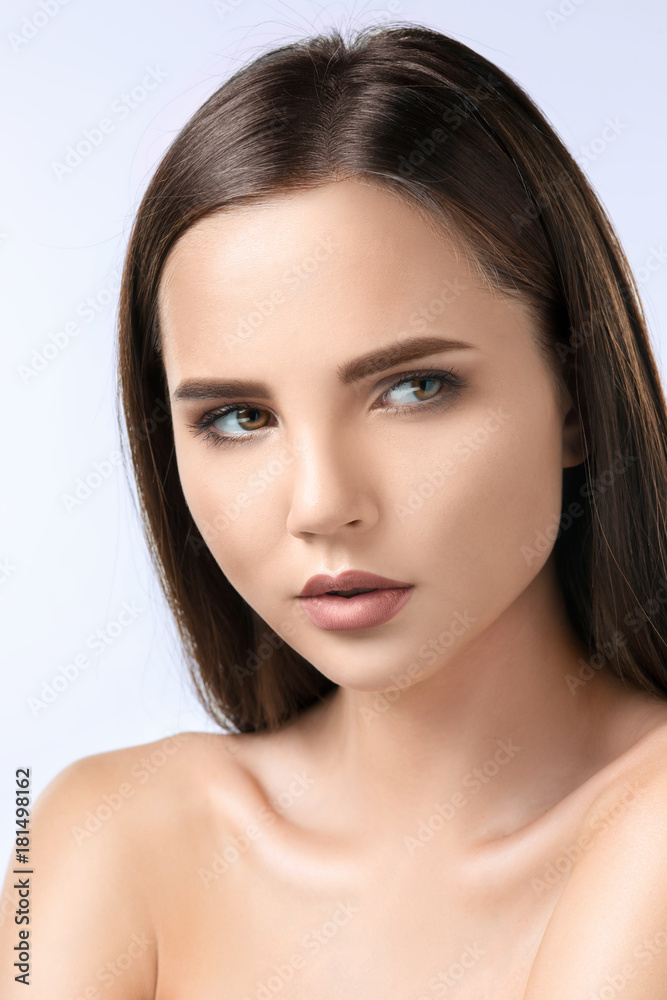 The beautiful face of young woman with cleanf fresh skin The beautiful face of young woman with cleanf fresh skin