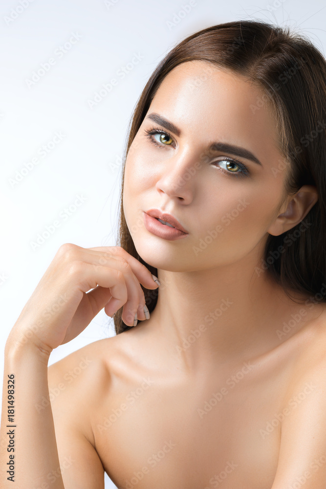 The beautiful face of young woman with cleanf fresh skin The beautiful face of young woman with cleanf fresh skin