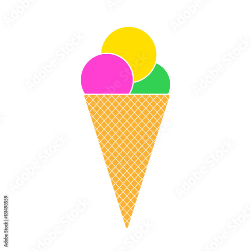 Ice cream cone. Vector illustration