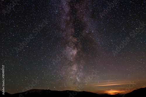 star mountains sky milky way night