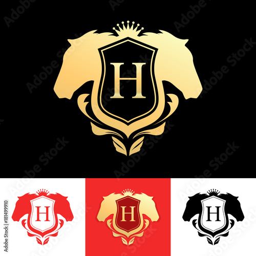 Set of Blazons with Horses ...