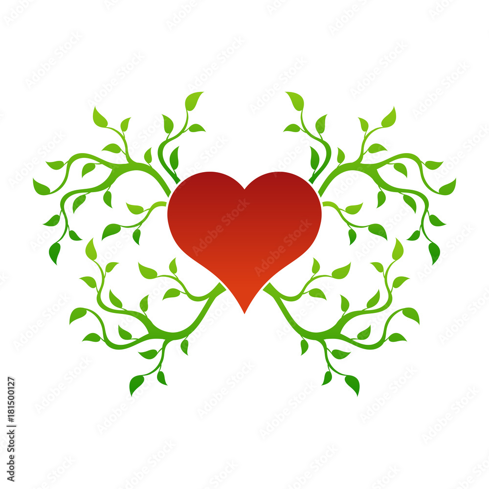Color heart and leaf logo template.Love heart icon. Color heart and leaf logo template.Love heart icon.