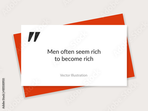 Quote background vector. Text lettering of an inspirational saying. Creative modern material design quote template. Quote typographical poster template, vector illustration.
