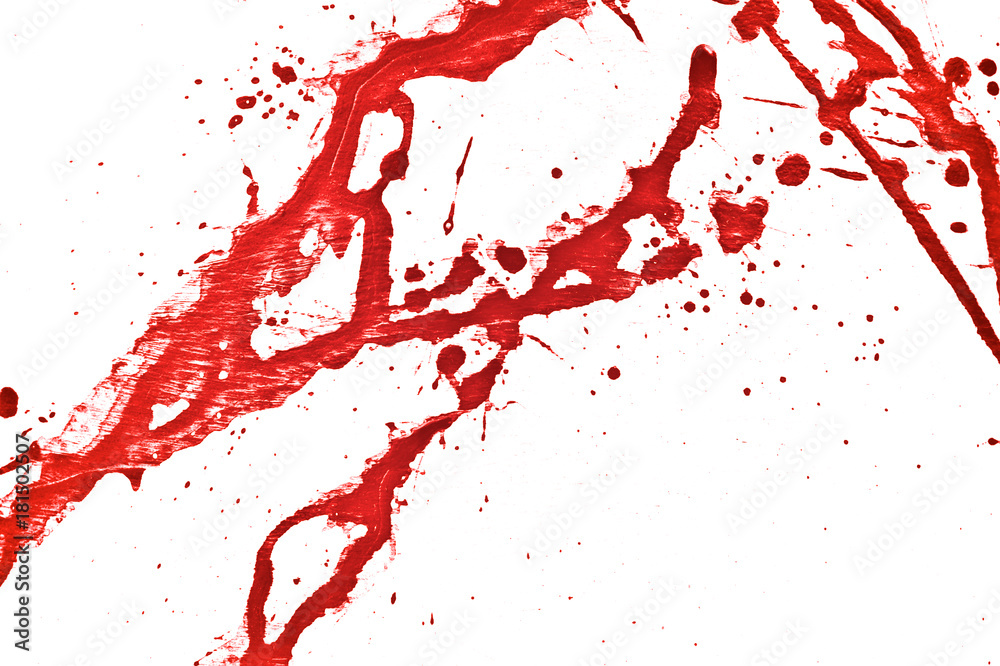 Blood splatter, red acrylic paint splash background texture grunge. Blood  splash, spray. Abstract acrylic hand painted splash. Murder and killing.  Close up. Stock Photo | Adobe Stock