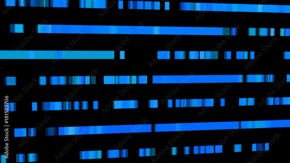 Technological background with fast motion of rectangles. Abstract blue backdrop. Seamless loop