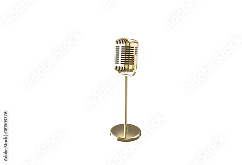 Vintage metal microphone on a stand