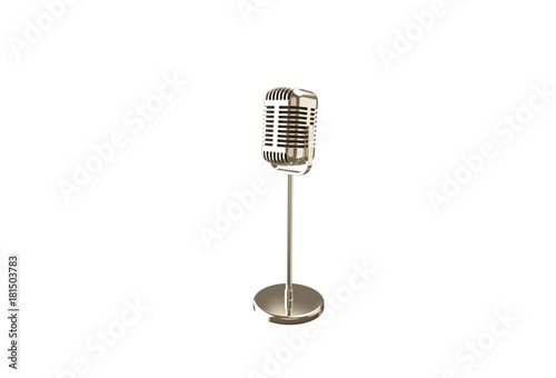 Vintage metal microphone on a stand