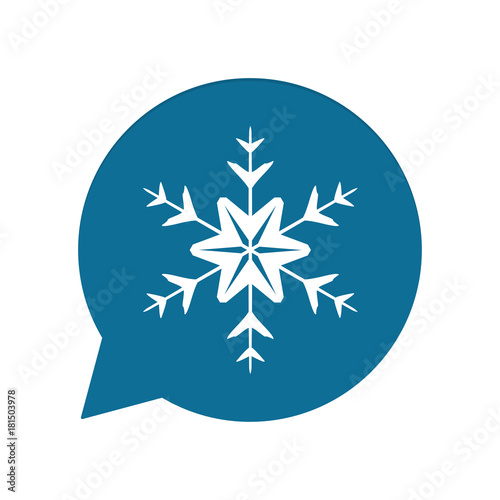 Blaue Sprechblase rund - Eisblume