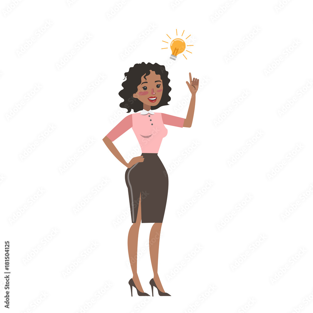 Woman with business idea.