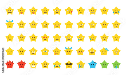 Emoji star set