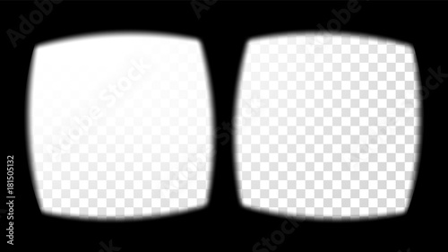 Virtual Reality Glasses Sight View Vector. Overlay Isolated On Transparent Background. Screen Frame Blank. Design 3D VR Technology Graphic Design Illustration