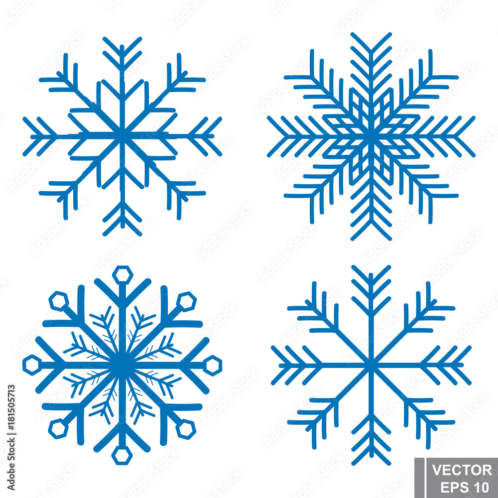 Set. Snowflakes. Icon. For your design. New Year's and Christmas.