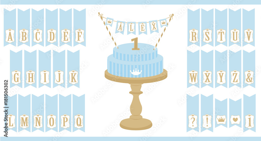 Printable Banner / Cake topper - Choose your colour & wording - My Party  Design