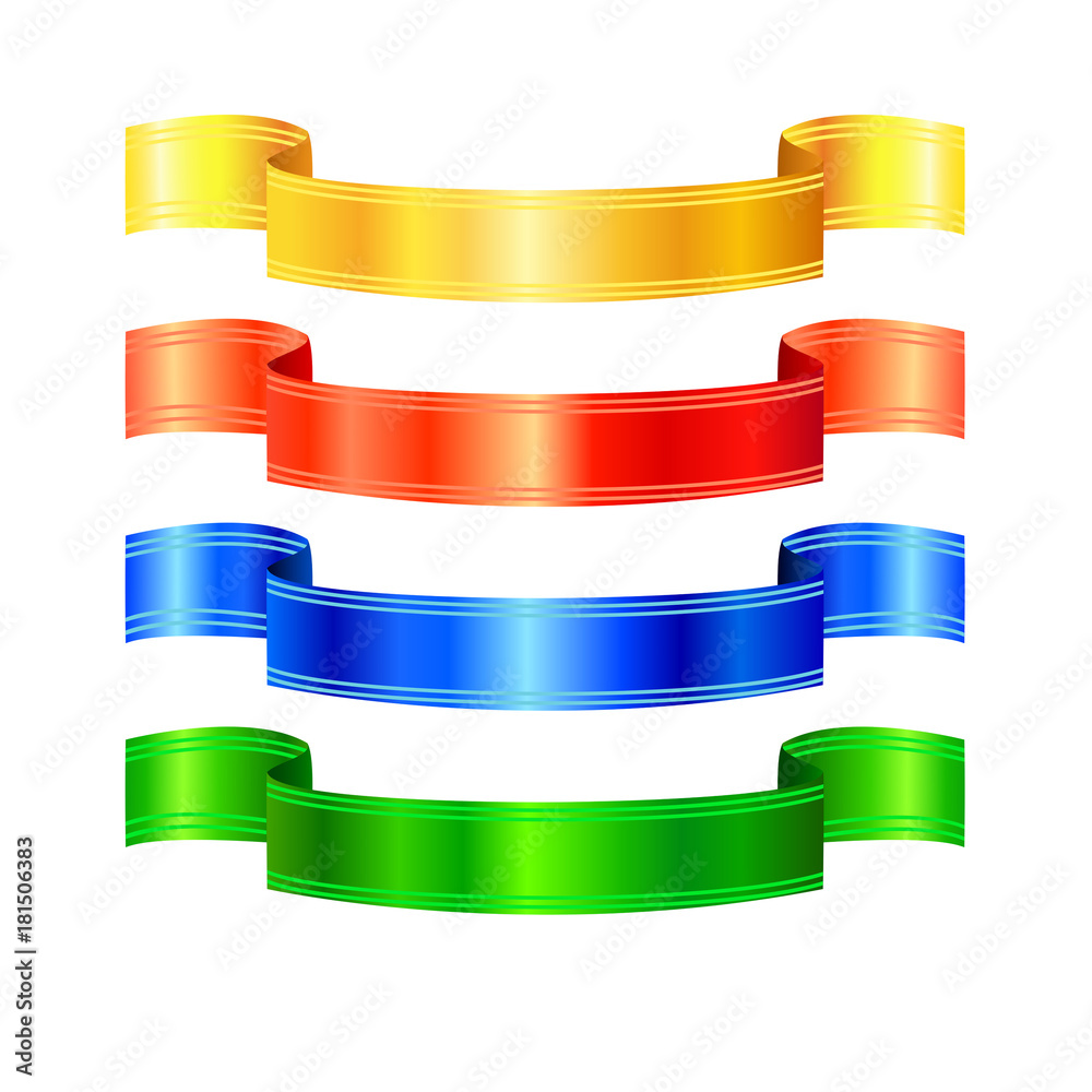 Set of decorative ribbon banners isolated on white. Vector illustration. Set of decorative ribbon banners isolated on white. Vector illustration.