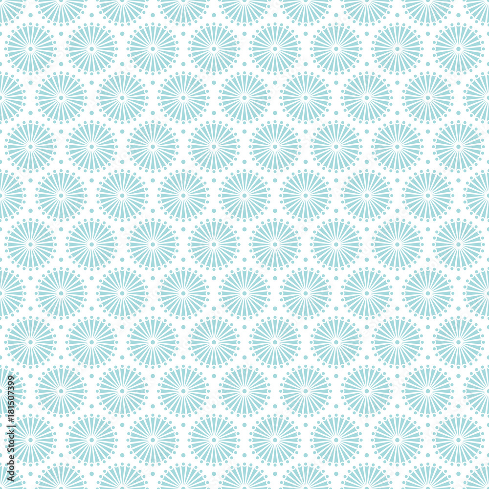Retro Seamless Pattern Flowers Turquoise Retro Seamless Pattern Flowers Turquoise