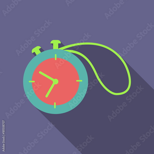 Vector Stopwatch. Classic stopwatch Vector EPS 10. Glass reflections, ground shadow and refection.