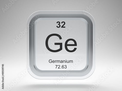 Germanium symbol on modern glass and metal rounded square icon