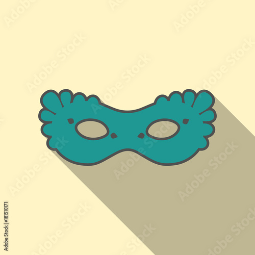 Carnival, masquerade, party and festive accessories. Mask in the form of a silhouette of the face, with decorative patterns and ornaments. Masquerade colorful masks.