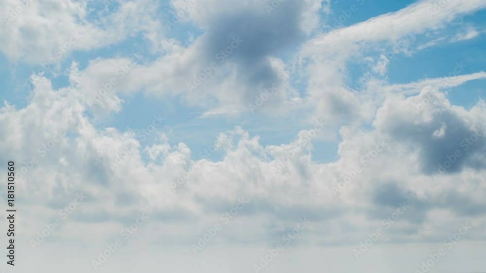 White clouds flying on blue sky. Timelapse White clouds flying on blue sky. Timelapse