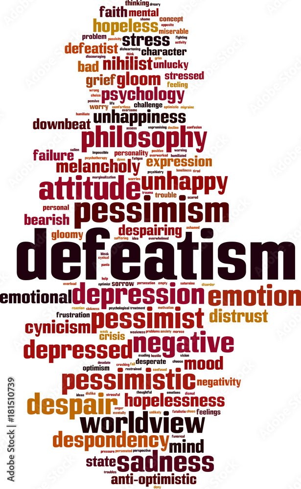 Obraz premium Defeatism word cloud