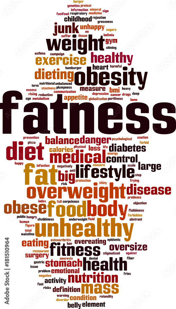 Obraz premium Fatness word cloud