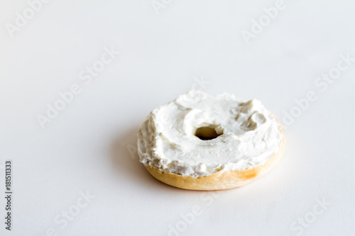 Half bagel with cream cheese