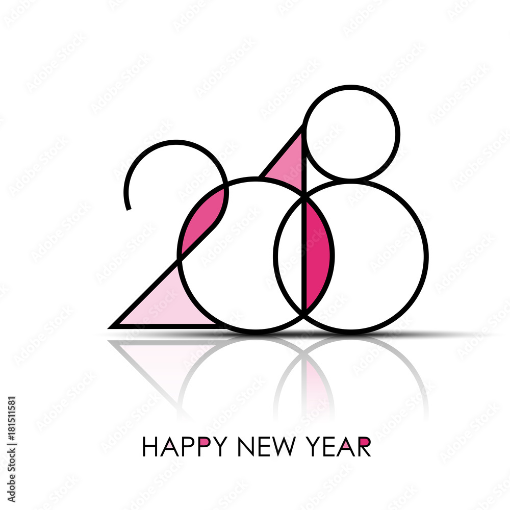 Happy new year 2018 vector abstract background year of dog Happy new year 2018 vector abstract background year of dog