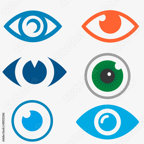 Eye Care vector logo design Vector set on transparent background.